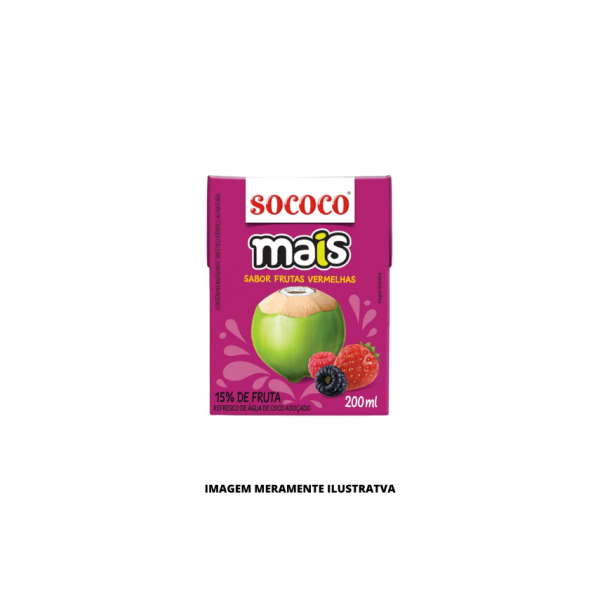 AGUA DE COCO - SOCOCO - 200ML FRUTAS VERMELHAS - CX24